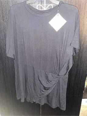 Target Black Short Sleeve Knot-Detail Tee